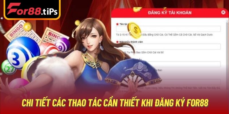 Chi tiết các thao tác cần thiết khi đăng ký For88